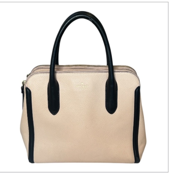 Kate Spade New York Caroline Lane Duncan Soft Roseta/Black Leather Satchel Bag - Picture 1 of 17